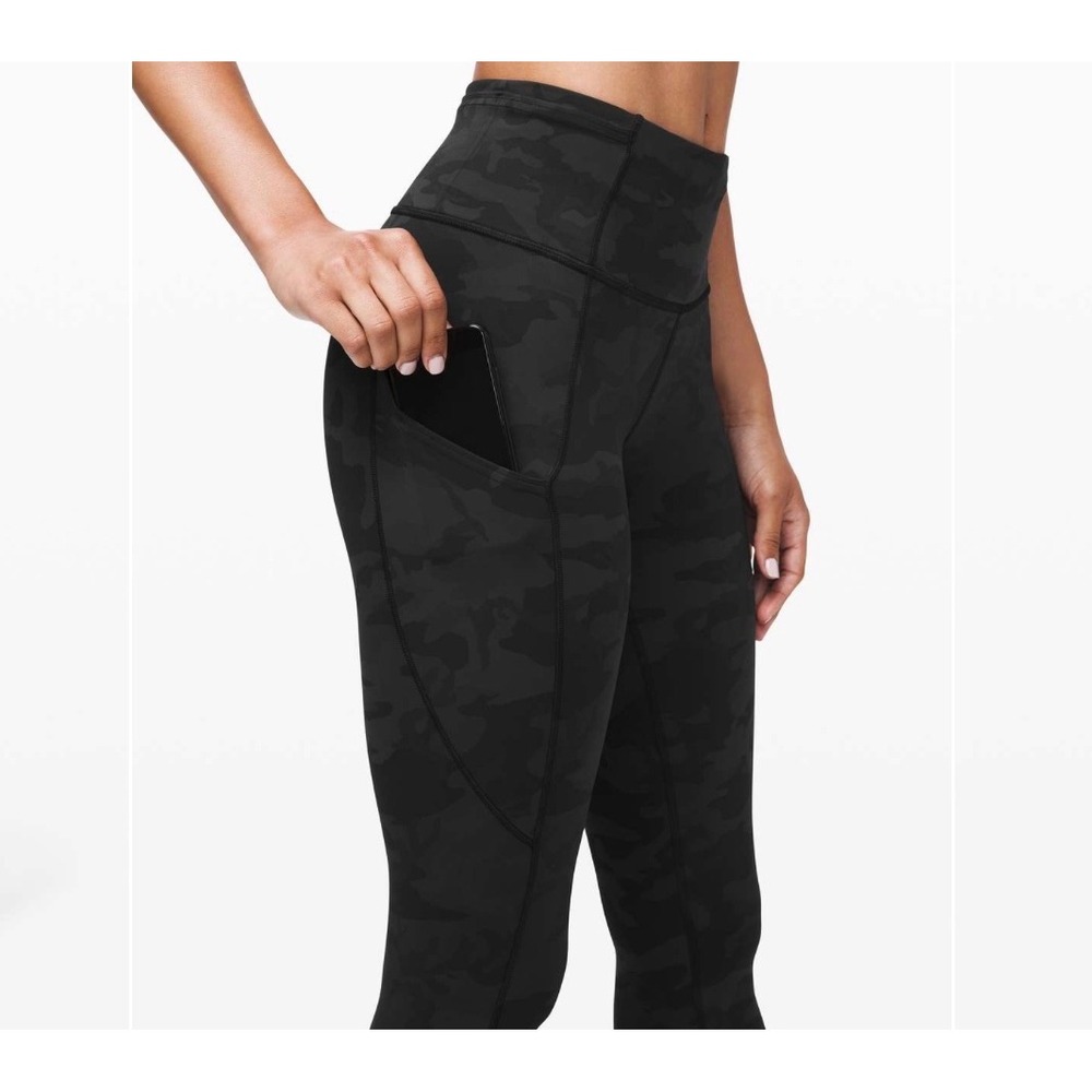 Lululemon Fast and Free Tight II 6 Nulux 25" Leggings Black Camo Running Yoga - Picture 2 of 8